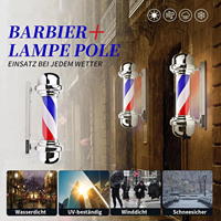 Wasserdichte Barber-Pole-Leuchte für Friseursalons, amerikanische Stern-Dekorationsleuchte, schwarz-weiß gestreift, Eingangsleuchte