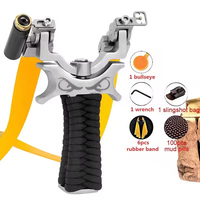 Slingshot de chasse en acier inoxydable robuste et compétitif, avec bande élastique plate rotative à 360 degrés pour l'extérieur