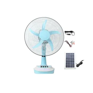 New Design 4個Super Bright LED China 14-Inch Household Rechargeable Plastic Table Desk Fan