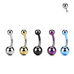 Bijoux de mode à la mode pour femmes G23 titane 14G <span class=keywords><strong>banane</strong></span> nombril anneau nombril Piercing bijoux - Product Image 1