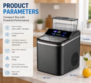 OEM ODM <b>Countertop</b> Square <b>Ice</b> <b>Maker</b> 16KG/24H Commercial Home Use Portable <b>Ice</b> Cube Making Machine - Product Image 2