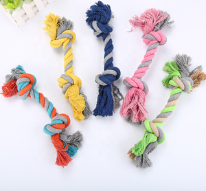 Mainan Tali Gigit Anjing Katun Mainan Kunyah Anjing untuk Pengunyah Agresif Tali Tarik Tambang Perang - Product Image 2