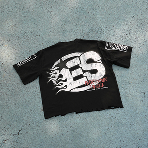 T-shirt <span class=keywords><strong>Homme</strong></span> Personnalisé Streetwear en Coton de Haute Qualité, Poids Lourd, Ourlet Brut et Effet Vieilli, Vente en Gros - Product Image 1