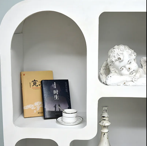 Muebles de madera para el hogar de estilo simple, estantería <span class=keywords><strong>blanca</strong></span> para sala de estar, estantería <span class=keywords><strong>Vintage</strong></span> nórdica, armario de almacenamiento moderno para sala de estar - Product Image 4