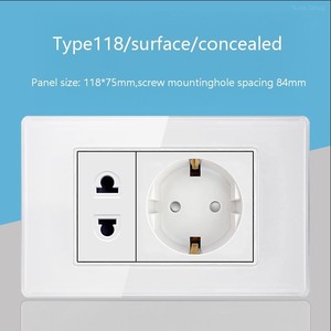 Prise murale en verre trempé de norme européenne avec double port USB-C, interrupteur tactile et trois prises de courant - Product Image 5