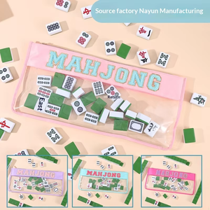Bolso Mahjong Bordado con <span class=keywords><strong>Letras</strong></span> <span class=keywords><strong>de</strong></span> Alta Calidad, Diseño Moderno y Lujoso, Plegable, Ecológico, Portátil y Duradero - Product Image 2