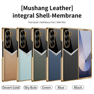 Funda de cuero galvanizada de gama alta para <span class=keywords><strong>Samsung</strong></span> FOLD7 funda para teléfono móvil Jazz anticaída simple FOLD6 funda protectora - Product Image 2