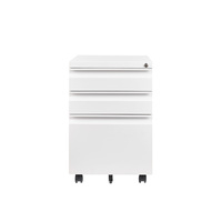 Meuble de rangement mobile sous bureau en acier à 3 tiroirs avec roulettes pour usage professionnel