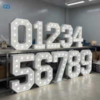 Letras y Números Luminosos LED RGB de Metal para Eventos, 3 y 4 Pies, Decoración para Fiestas de Cumpleaños y Bodas