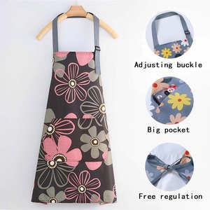 ชุดผ้ากันเปื้อนลายดอกไม้3แพ็คผ้ากันเปื้อนลายดอกไม้มีกระเป๋าบานผ้ากันเปื้อนกันน้ำปรับได้เป็นมิตรกับสิ่งแวดล้อมสำหรับทำอาหารใช้ในร้านเสริมสวยทำสวน - Product Image 3