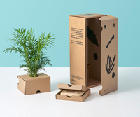 Boîte d'expédition en carton ondulé personnalisée pour plantes succulentes vivantes Options de lamination brillante et mate