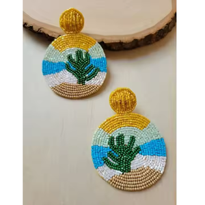 Dropshipping Boho con cuentas hechas a mano playa cuenta India verano accesorios pendientes colgantes para niñas 2025 pendientes de tendencia - Product Image 5