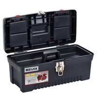 Boîte à outils portable en plastique MJ3033 de 17 pouces avec plateau amovible, double couvercle, boîte de rangement robuste pour outils à main, pour garage, réparation automobile