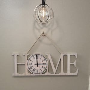 Horloge murale de mariage en bois de paulownia sculpté avec aiguille en quartz, <span class=keywords><strong>design</strong></span> moderne de ferme et art sérigraphique 60cm*20cm - Product Image 3