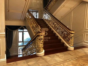 Cao cấp châu âu Thiết kế Brass cầu thang lan can đa năng trang trí lan can cho ban công boong biệt thự sàn khách sạn sử dụng - Product Image 3