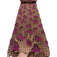 Tissu en dentelle guipure de haute qualité NI.AI, tissu en dentelle cordée 3D avec appliques nigérianes pour fêtes et mariages