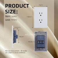 Prise double 3 broches série 118C, norme américaine, design ultra-fin sans cadre, plaque PC ignifuge de couleur blanc brillant
