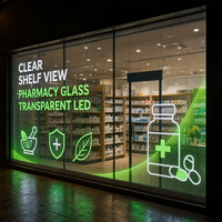 Écran LED transparent pour vitrine de pharmacie, affichage LED personnalisé sur verre