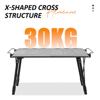 Barbecue d'extérieur moderne de haute qualité, portable, léger, hauteur réglable, structure en alliage d'aluminium pliable, table IGT avec sac de rangement