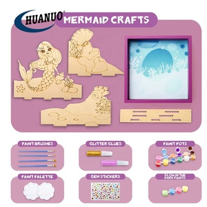 Çocuk çizim hediye eğitim 3D sahne ahşap sanat ve el sanatları boyama oyuncak çocuklar için resim çerçevesi zanaat kiti - Product Image 4