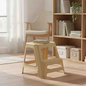 Foldable Traditional Plastic <b>Stool</b> Heavy Duty Lightweight Folding Ladder with Anti Slip Treads for Home Office Garage Camping - Product Image 4