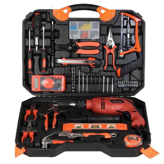 120 Pcs Electric Drill  Tools Set Cordless Hardware Lithium Battery Hand Household Drill Kit for Woodworking Hardware