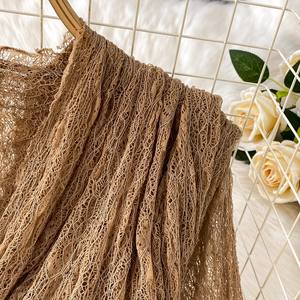 Boutique all'ingrosso 2025 estate nuova moda francese collo a V Sexy in pizzo a maniche lunghe con bordo a volant abito da donna dimagrante - Product Image 5