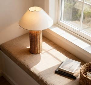 Mây tự nhiên Đèn bàn thủ công dệt đèn cơ sở trang trí bên cạnh đèn cho phòng ngủ khách sạn nhà hàng ánh sáng ban đêm - Product Image 5