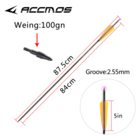 ID 6.2mm 32in Carbon Arrow Sp 250 300 400 500 600 700 800 5in Real Feather 100gn Heads New Insert Nock Tir à l'arc Chasse