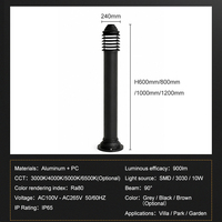 Lampe de jardin LED extérieure pour aménagement paysager, alimentation directe usine, AC 100-265V, étanche IP65, corps en aluminium, 10W, éclairage de pelouse