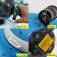 Jet ski gonflable électrique, jouet aquatique sûr avec propulseur électrique, embarcation gonflable pour jeux aquatiques en famille, divertissement en piscine