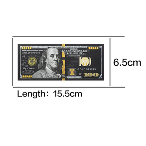 5 <span class=keywords><strong>Billetes</strong></span> Conmemorativos <span class=keywords><strong>de</strong></span> <span class=keywords><strong>100</strong></span> Dólares Estadounidenses en Lámina <span class=keywords><strong>de</strong></span> Oro, 15.5x6.5cm, 4.5g - Product Image 2