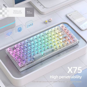 Teclado Mecánico con Cable X75, Transparente, Personalizado, RGB, para Oficina y Juegos, Estructura de Junta, Teclado Mecánico Competitivo - Product Image 5