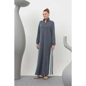 Vestido Anthracite con Cierre y Detalles de Botones a Presión para Mujer, Marca Loreen, Corte Elegante y Cómodo para Uso Diario, Tallas S-XL - Product Image 1