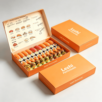 Boîte à sushi en papier biodégradable et robuste, personnalisée, avec insert pour coupelle à sauce, pour la restauration, les traiteurs et les emballages à emporter