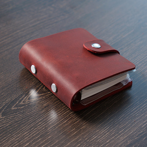 Genuino Crazy Horse cuero A9 tamaño anillo planificador carpeta 3 agujeros Mini Retro cuaderno de hojas sueltas portátil Bloc de notas/diario al por mayor - Product Image 5