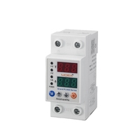 Protecteur de tension monophasé AC MORA PLVAD40-63A sur rail DIN, double affichage, réglable, 230V 0,5kVA, régulateur de tension automatique