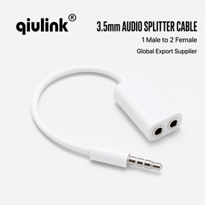 Cable Divisor en Y para Auriculares de 3.5mm, 1 Macho a <span class=keywords><strong>2</strong></span> Hembras, Adaptador de Audio Auxiliar para Compartir Auriculares con Laptop o Tablet - Product Image 1