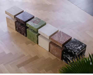 <span class=keywords><strong>Mesa</strong></span> Auxiliar Sólida Única, Mesita de Noche Moderna con Base, Estructura Resistente, Bloque de Mármol para Interiores, Dormitorio, Sala de Estar - Product Image 6