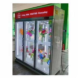 Thương Mại Duy Nhất Nhiệt Độ Hoa Hiển Thị Tủ Lạnh 3 Cửa Kính Thẳng Đứng Mát Cho Cửa Hàng Bán Hoa Hiển Thị Trường Hợp Hoa Hiển Thị - Product Image 3