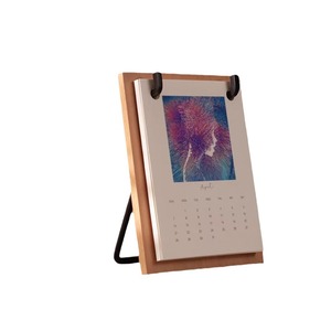 Solid Wood Desk <b>Calendar</b> Stand 2026 Digital Printing Nordic Design Office Gift - Product Image 1
