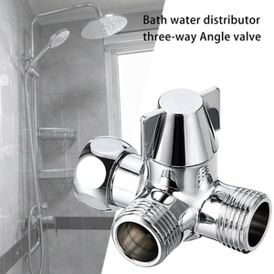 Válvula de 3 vías de 1/2 pulgada para rociador de bidé de inodoro portátil, adaptador en T de latón cromado para manguera de bidé, válvula desviadora de cierre - Product Image 6