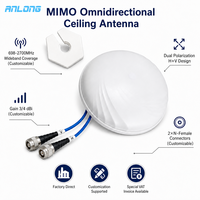 Antenne de plafond omnidirectionnelle MIMO 4G 5G ANLONG AL-XD108 698-960/1710-2700MHz Polarisation H+V 3dBi/4dBi 2xN-Femelle Câble 30cm pour intérieur