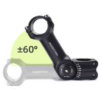 Potence VTT Réglable 25.4/31.8mm - Rallonge de Guidon à Angle de 60° pour Vélos de Montagne | Potence en Alliage d'Aluminium 6061 à Hauteur Réglable