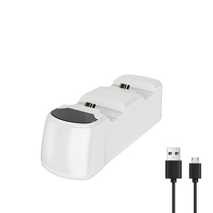 Soporte de base de carga dual para controlador P4 Luz RGB y cable Micro USB Incluido Comunicación por cable de plástico - Product Image 4