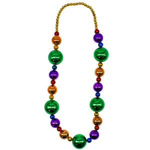 Collana di Perle Metalliche Arcobaleno da 44 Pollici, 20mm 40mm 60mm, Gioielli Premium per Parate Pride, Mardi Gras, Festival Musicali e Feste - Product Image 1