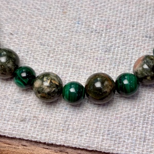 <span class=keywords><strong>Bracelet</strong></span> en quartz rutilé vert rare de 8 mm, <span class=keywords><strong>perles</strong></span> de malachite de 6 mm, cristal de guérison pour la vitalité, compatible avec le style <span class=keywords><strong>Swarovski</strong></span> - Product Image 3