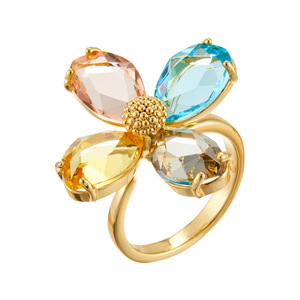 Crystal Flower Open <b>Ring</b> <b>Adjustable</b> Index Finger <b>Ring</b> Women's Jewelry Everyday Wear - Product Image 5