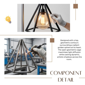 Luminaire suspendu en verre ambré conique en métal noir mat de qualité supérieure - Product Image 2