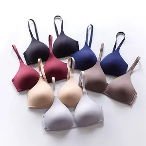 Factory Fashion Solid Color Thin Cup Comfortable Wireless Seamless Women Bras